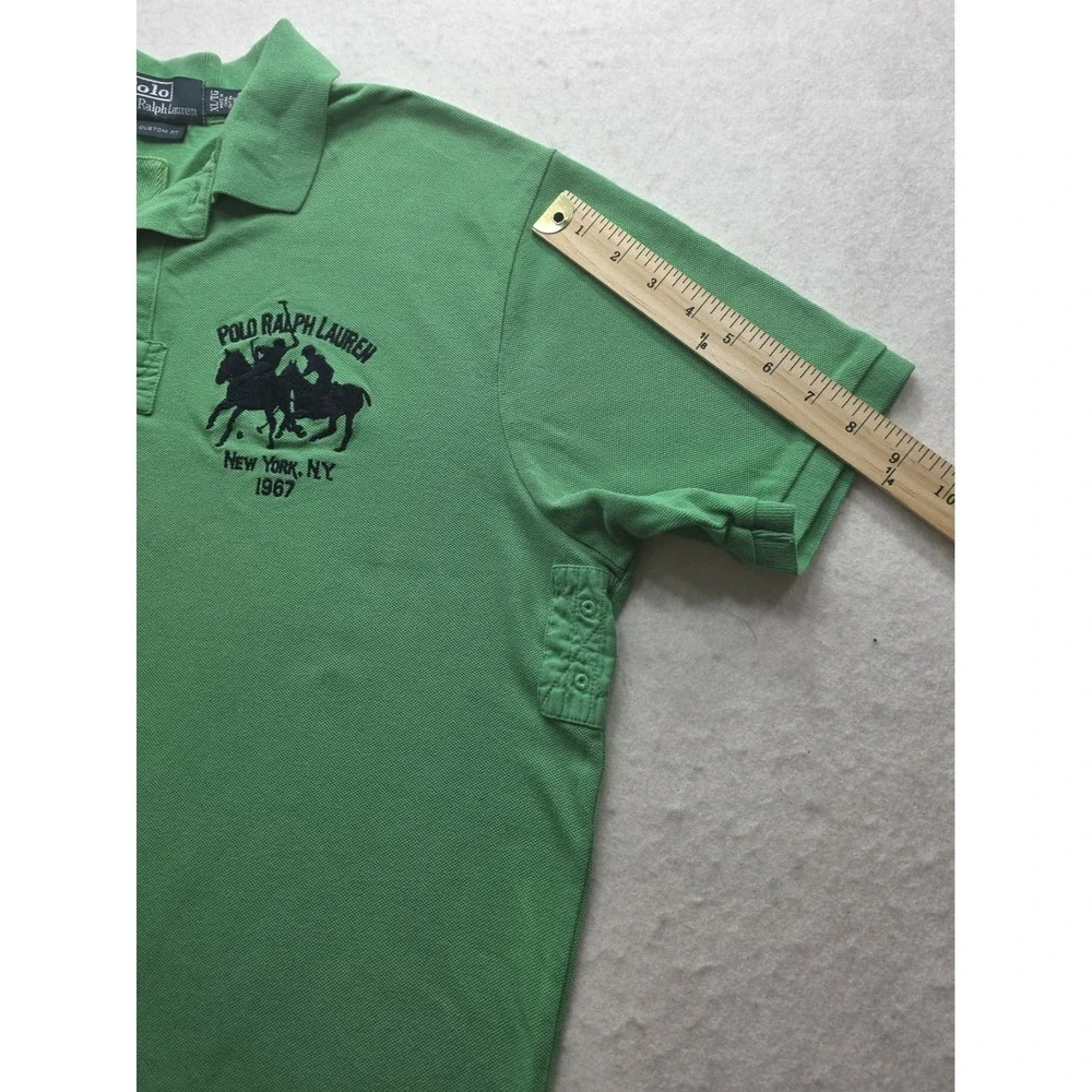Polo Ralph Lauren Vintage RARE Green Embroidered NY 1967 #2 Polo. Size XL